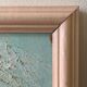 Painting painting in powder pink oil, blue-green
