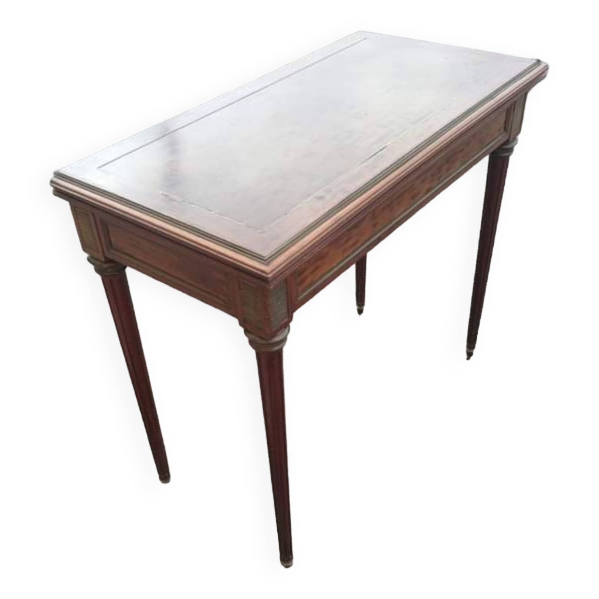 Game table in pommeled Cuban mahogany and bronze, Napoleon III period, circa 1870