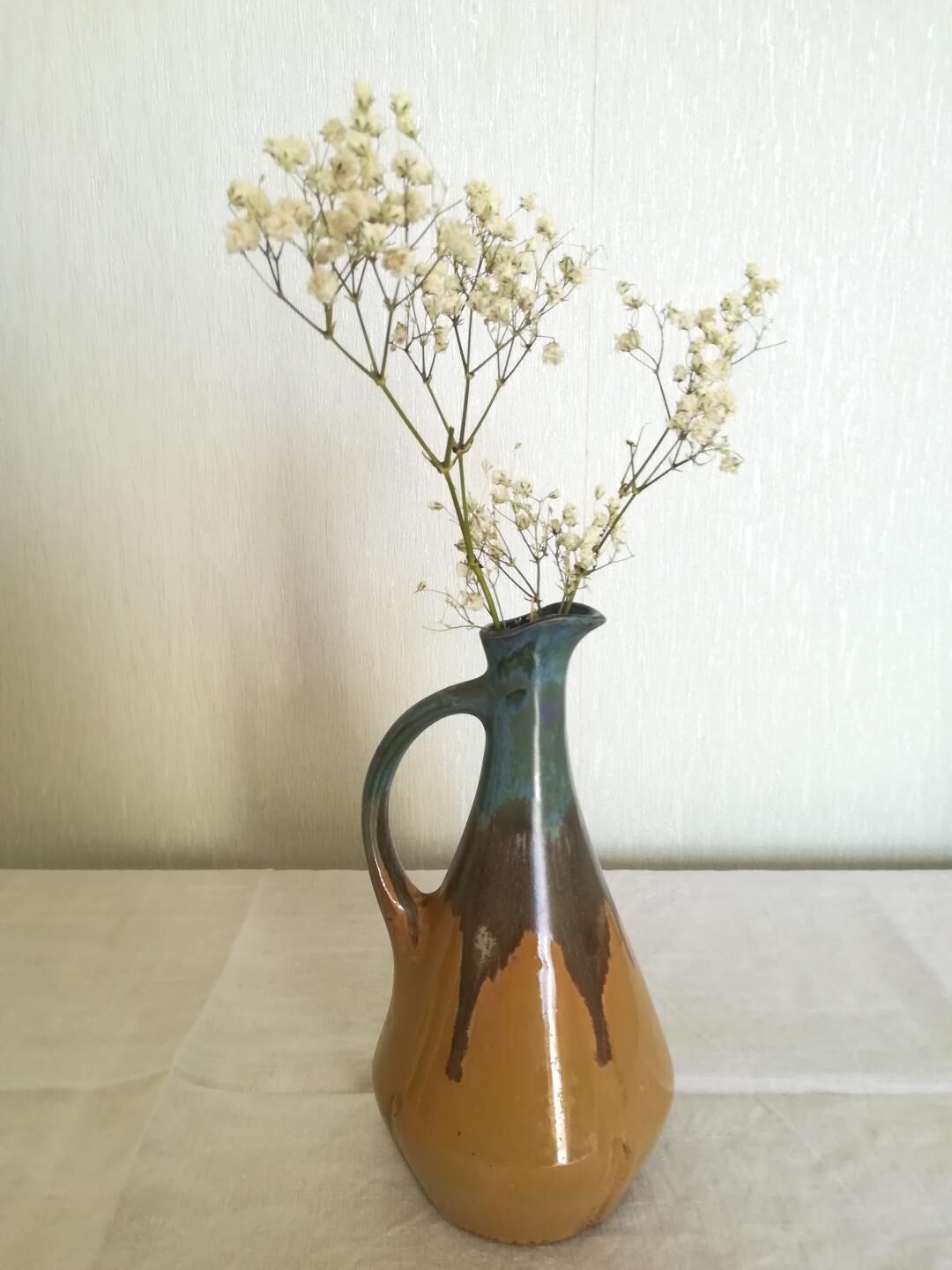 Art Deco flamed sandstone pitcher