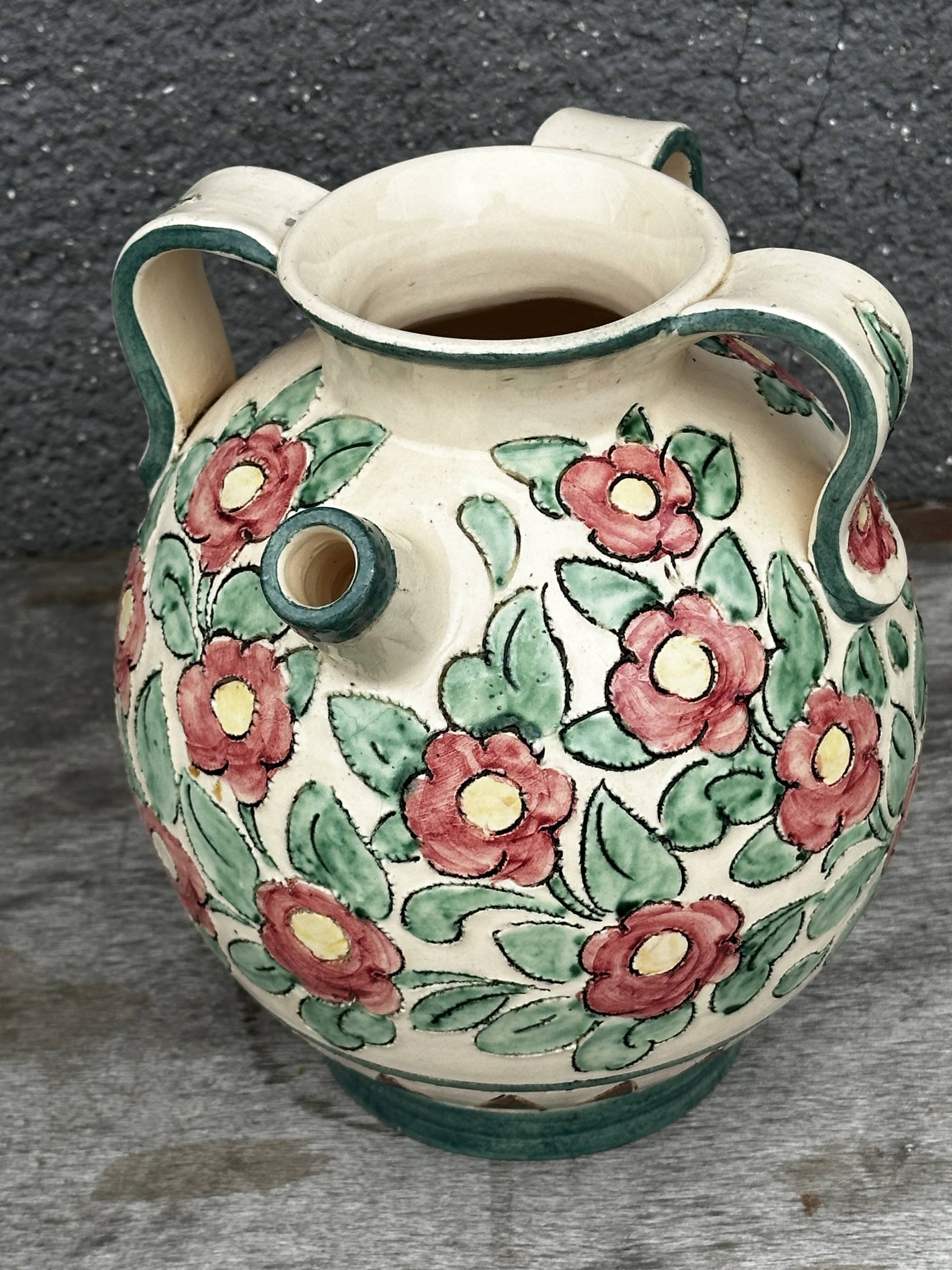 Vase signed Ceraflor - Ceramics from Monaco H 22 cm