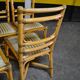 5 chaises bambou rotin années 60/70