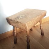 Upcycled brutalist stool, side table, bedside table in solid oak