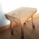 Upcycled brutalist stool, side table, bedside table in solid oak