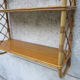 Rattan wall shelf
