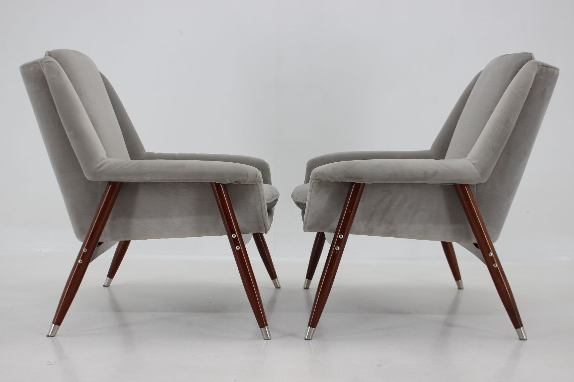 1980s pair of italian refurbished armchairs