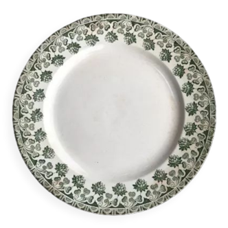 Assiette plate ø 33cm - terre de fer de badonviller - collection trèfle.