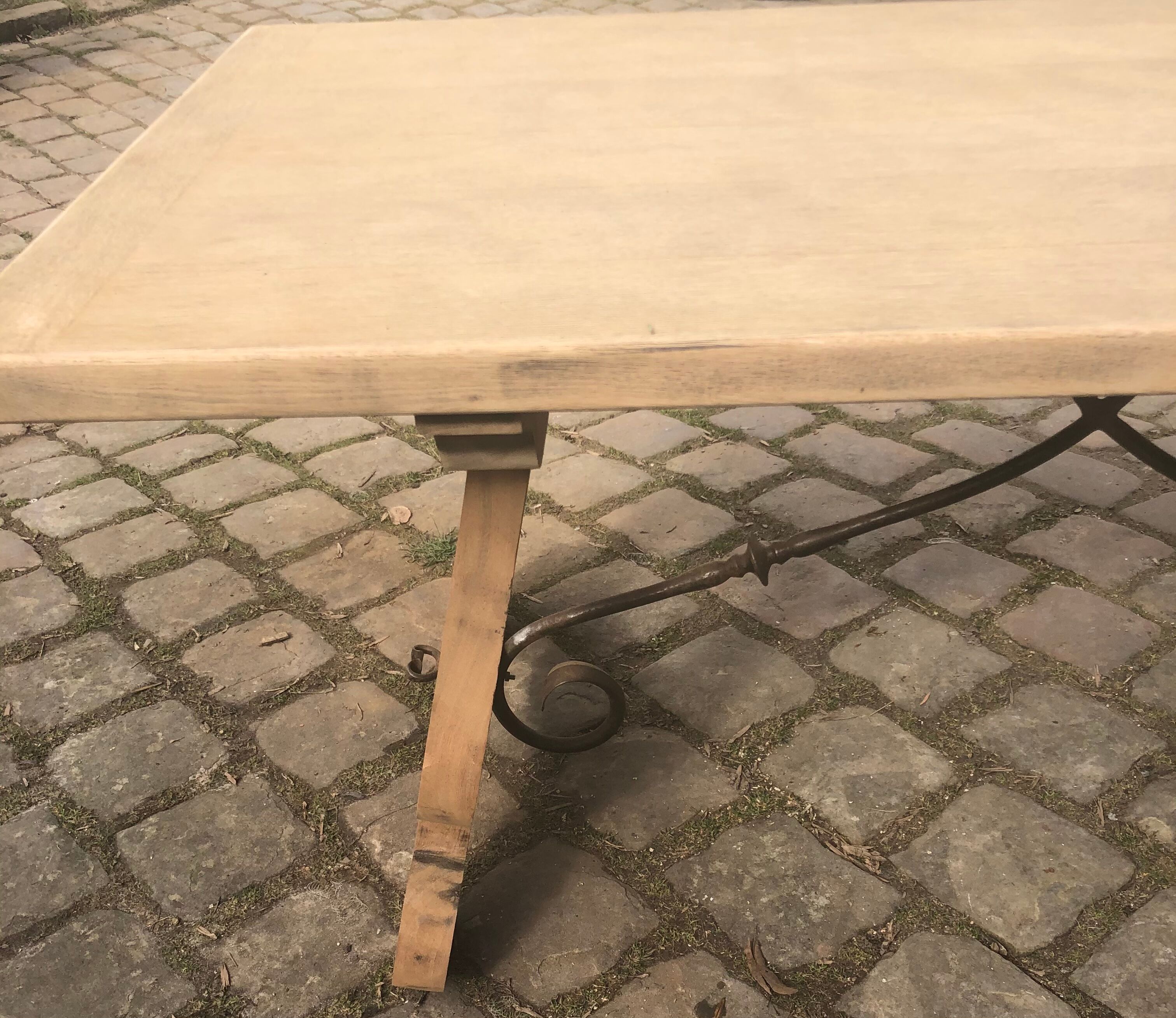 Monastery table in stripped solid oak
