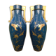 Pair of large vases Jaget and Pinon decoration with poppies 1920