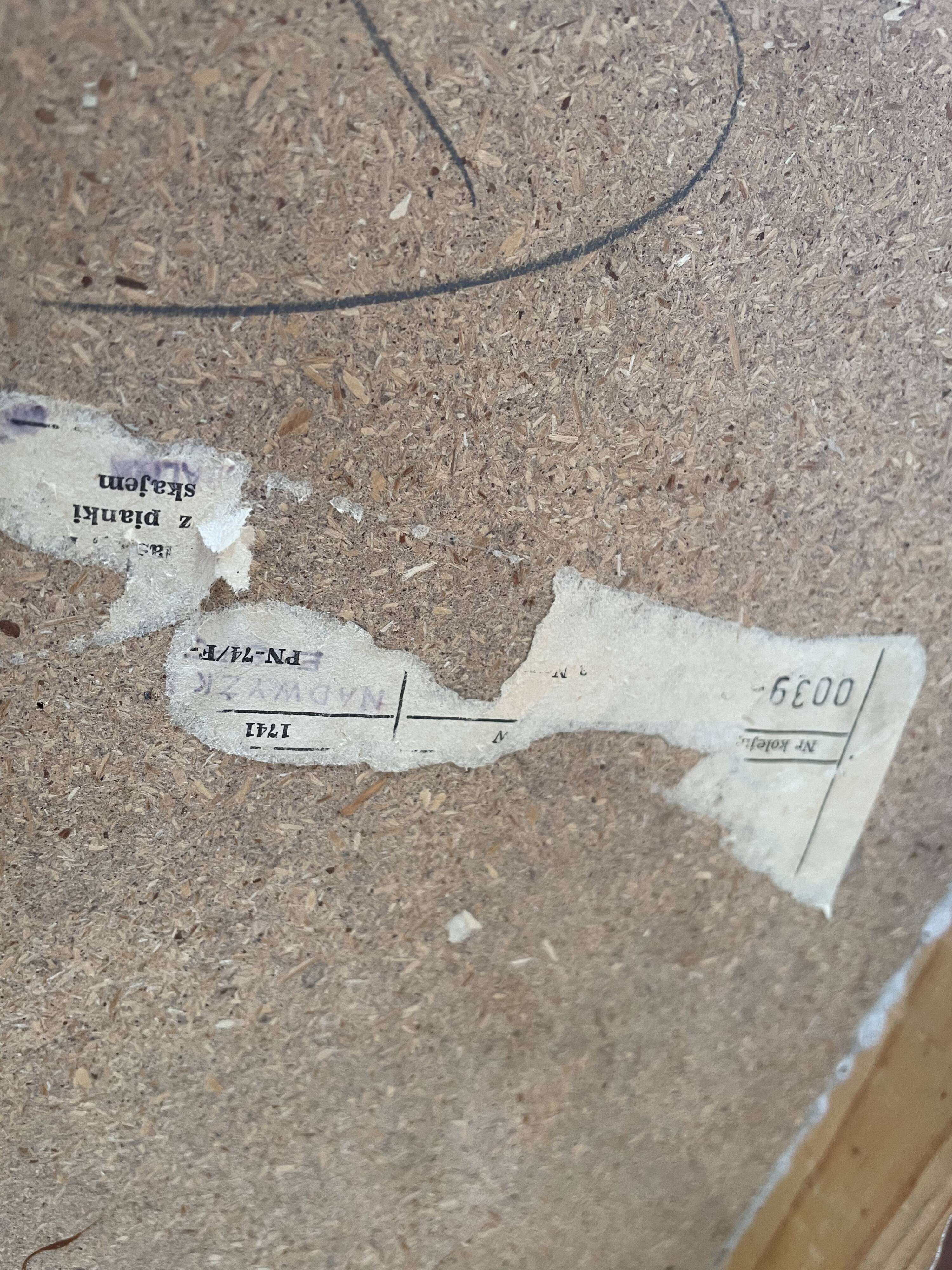 Pine and leather stool Eastern Europe