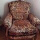 Classic armchair / Louis XV style in carved wood and jacquard velvet