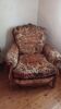 Classic armchair / Louis XV style in carved wood and jacquard velvet