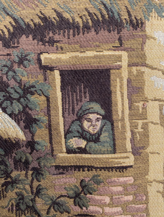 Vintage French tapestry Jaquar 84 x 201 cm