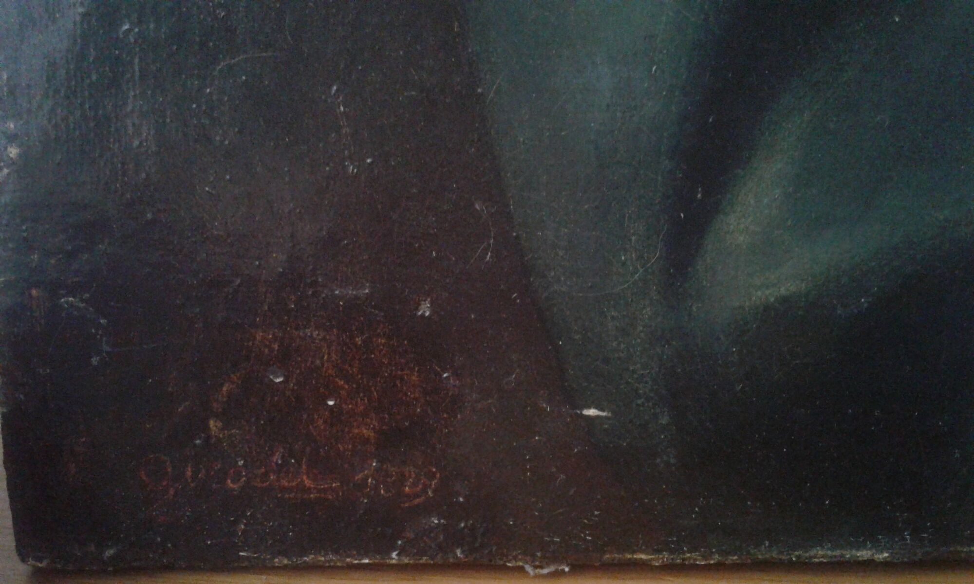 Old portrait painting oil on canvas "lady with lace cap" 19th