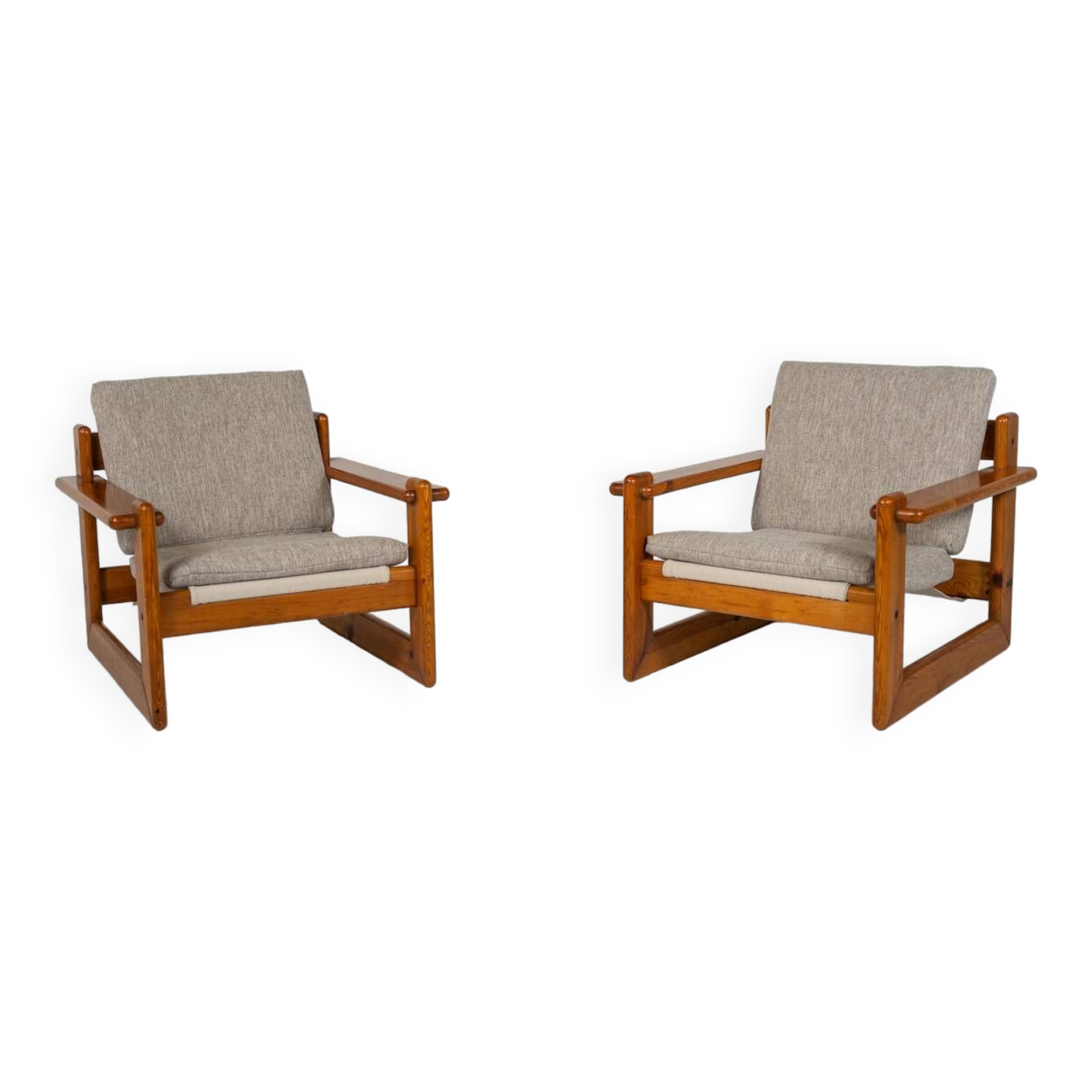 Paire de chaises longues modernes du milieu du siècle