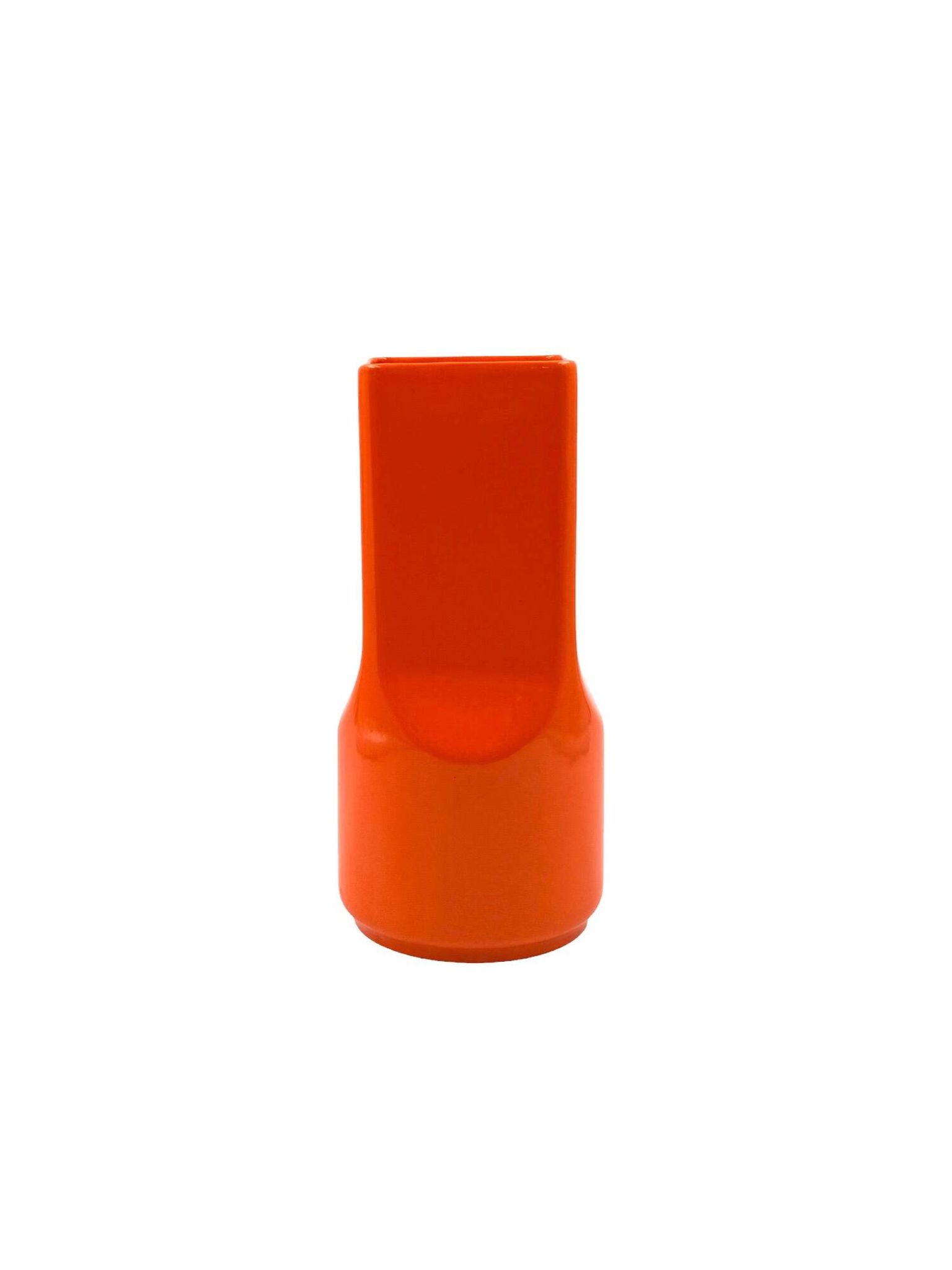 Studio Opi, vase en céramique orange de l'ère spatiale, Gabbianelli Italie ca. 1960