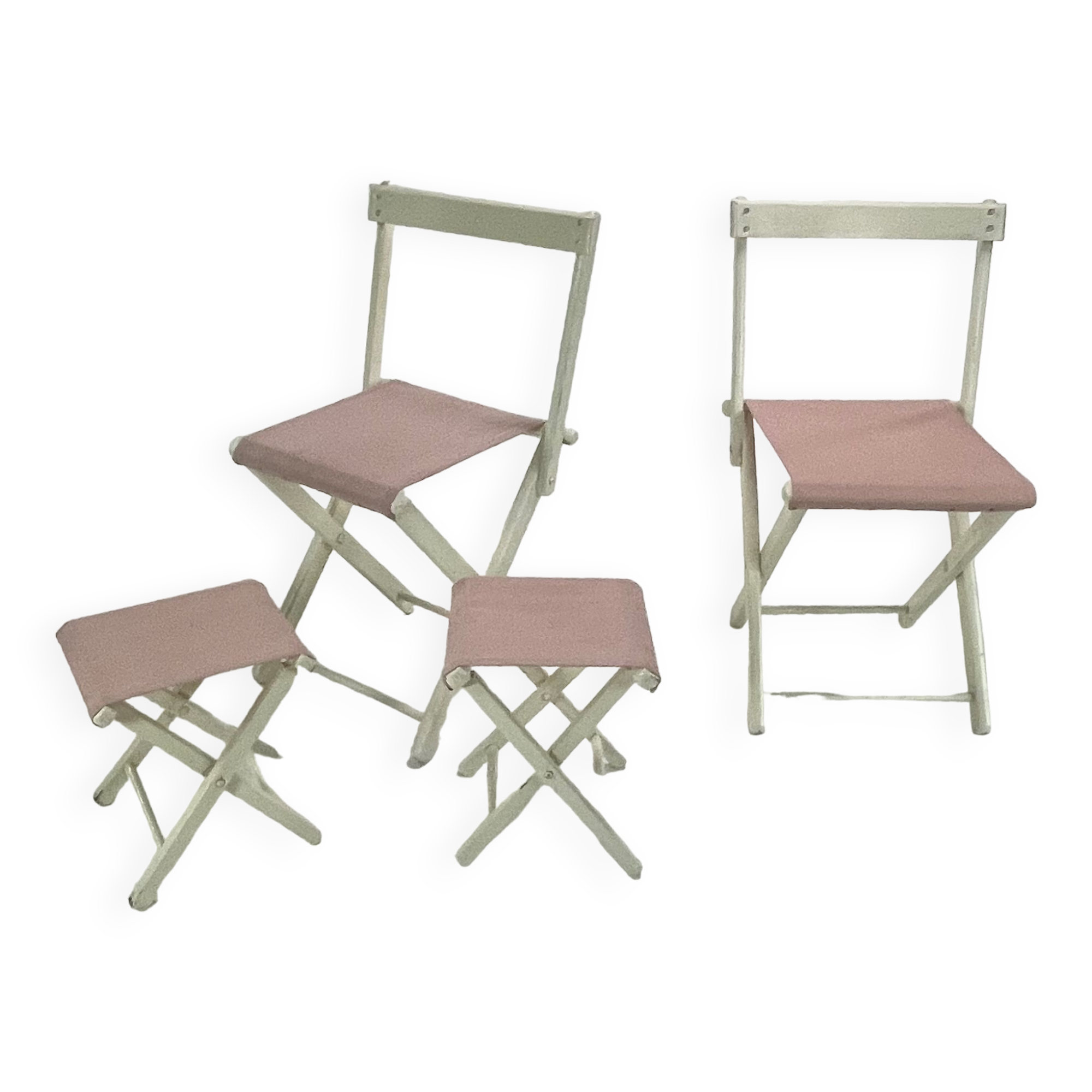 Lot de chaises et tabourets de camping