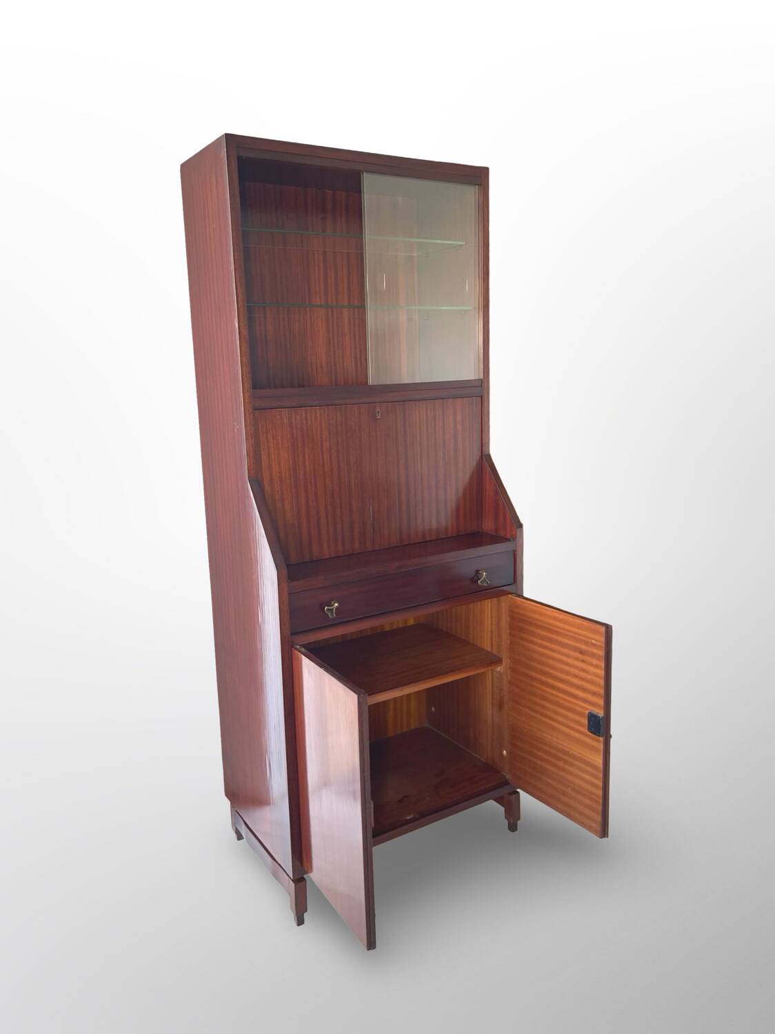 Buffet/crédence italienne en bois et acajou plaqué, années 1960.