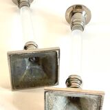 Vintage lucite and silver metal candle holders