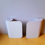 White lacquered metal wall sconces