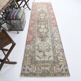Tapis persan 3x10 nuances de vert, 81x319Cm