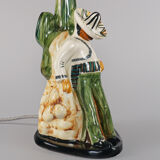 Vintage 1960s Jersey Pottery MCM Kitsch Mexican Siesta Table Lamp