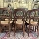 Suite de 6 chaises de style Louis Philippe paillées