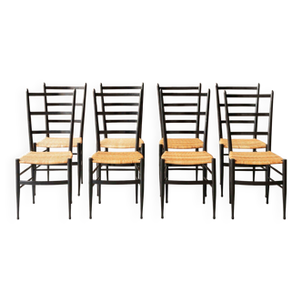 Set of 8 dining chairs ‘Baletta’ by Enrico Delmonte