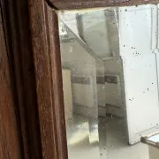 Antique mirror (right) oak wardrobe door with bevelled glass and