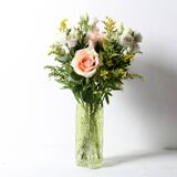 Vintage Yellow Pressed Glass Vase Gallo by Rune Strand / Sweden / 1970s