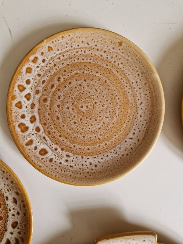 Lot de 8 assiettes à dessert plus un plat modèle fauve Niderviller