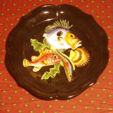 Assiette barbotine style vallauris