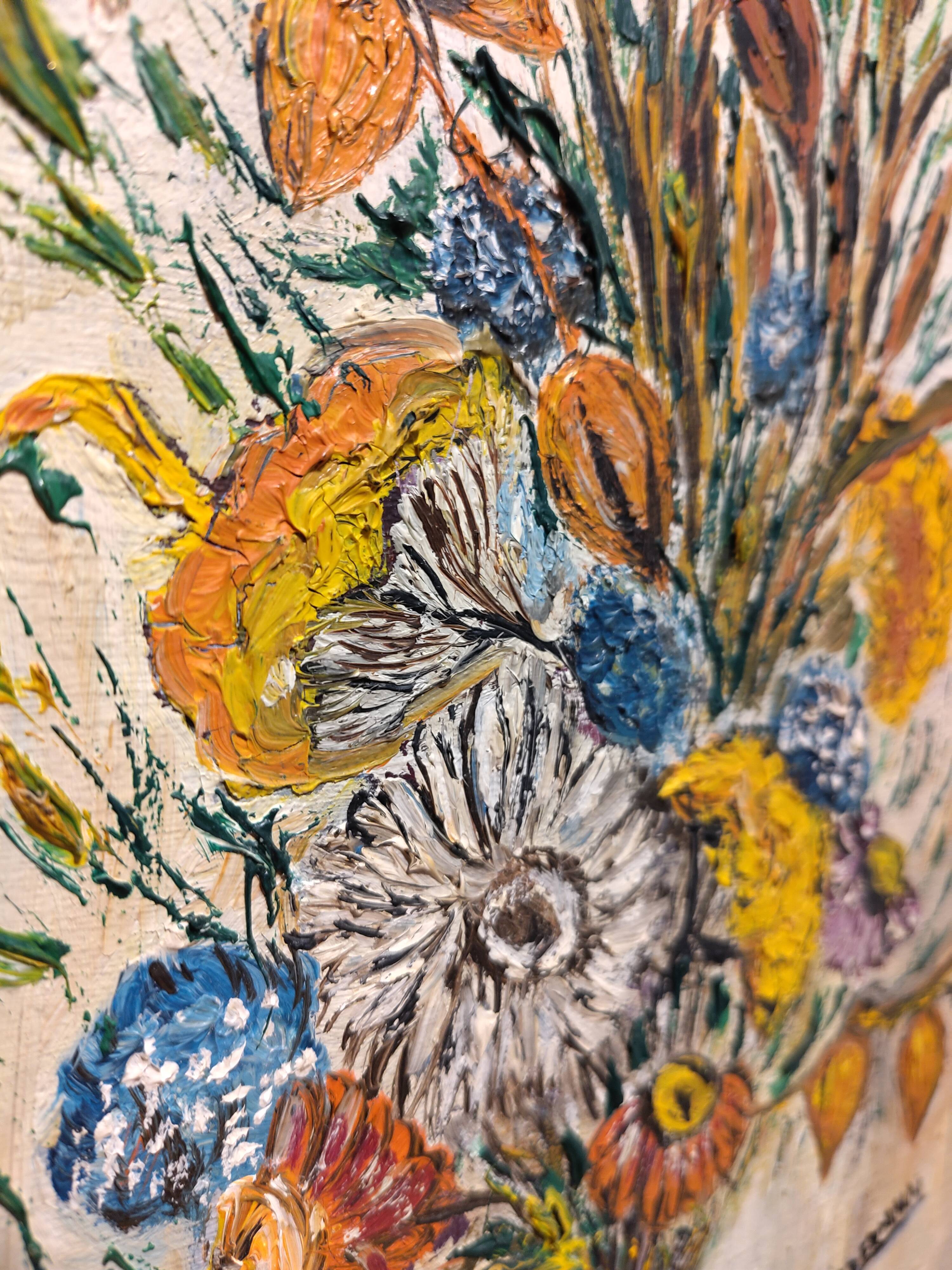 Floral bouquet – Oil painting in impasto
