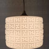 Opaline pendant light with geometric pattern - 50s/60s
