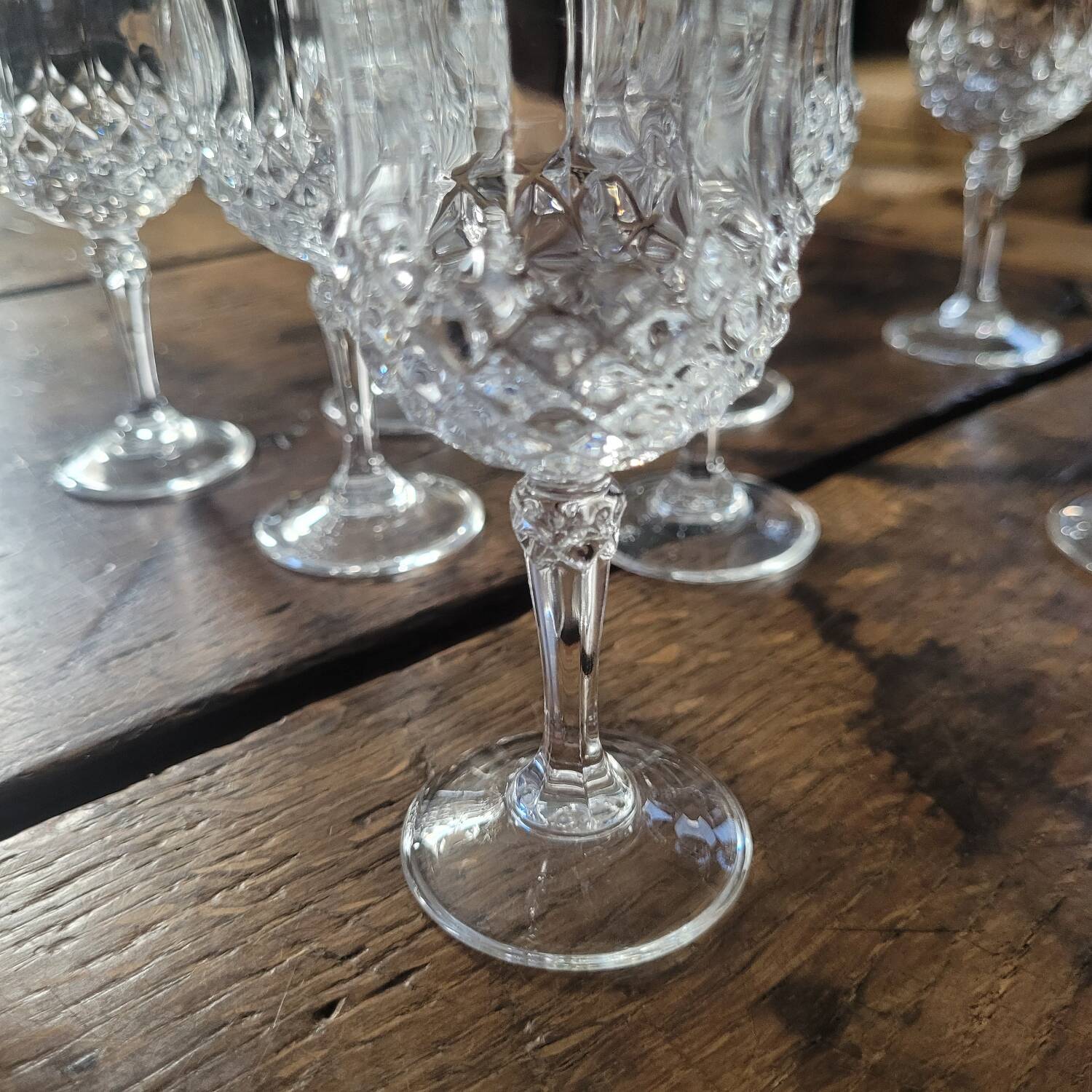 Set of 9 vintage liqueur glasses – baroque chic style – 1970s