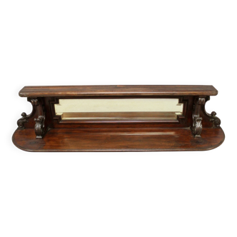 Display shelf with beveled mirror