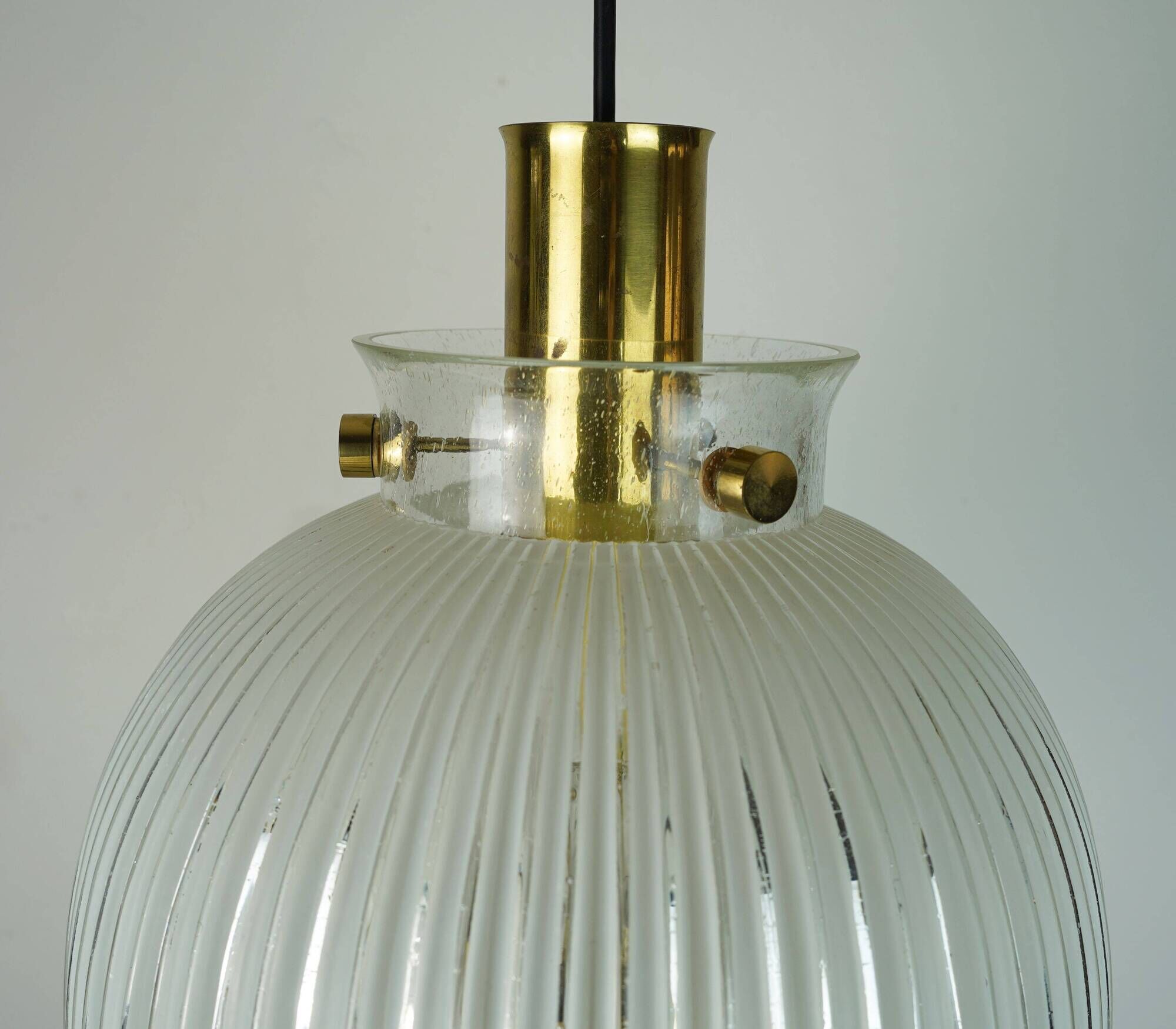 limburg mid century PENDANT LIGHT model P 239 a 4168 glass and brass 1960s