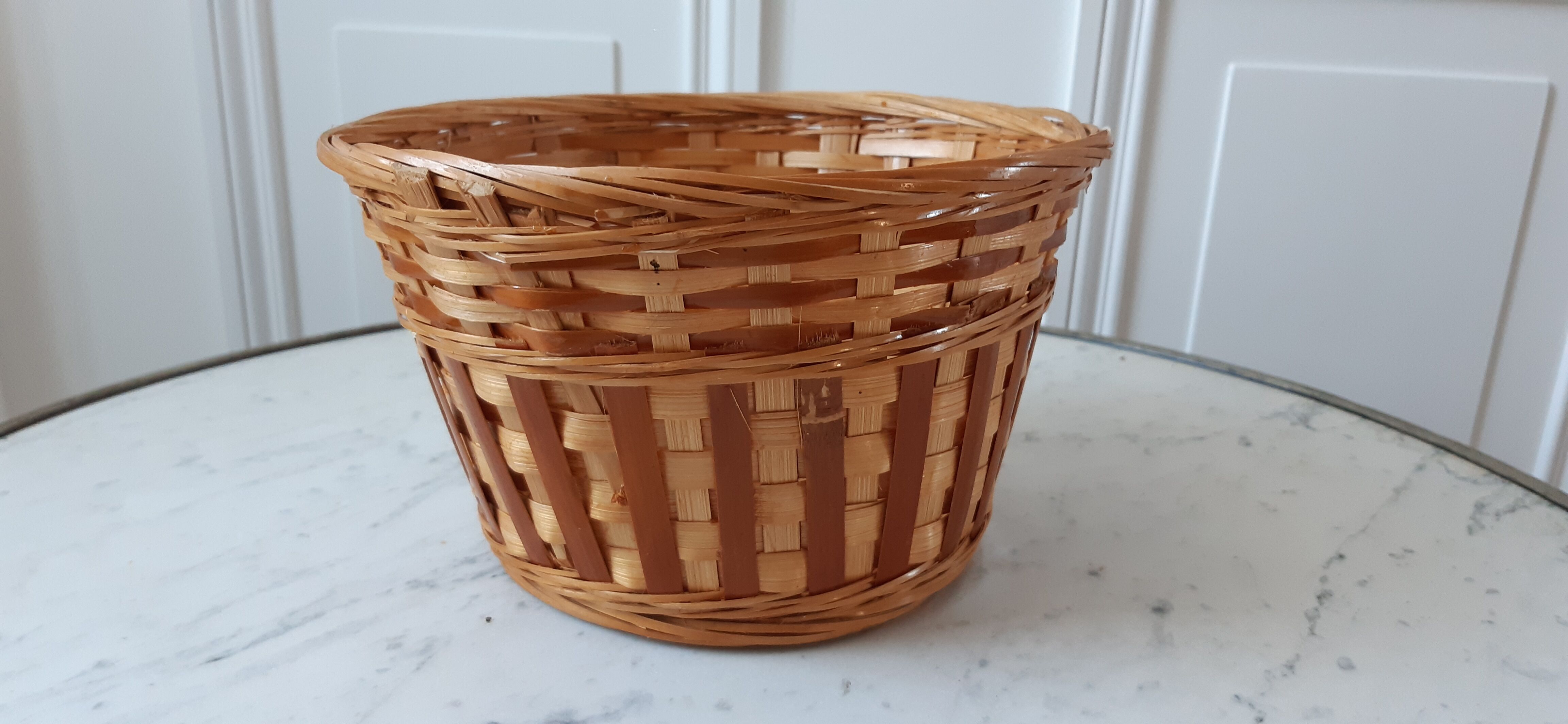 Panière / wicker pot rattan 70s