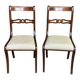 2 solid mahogany and beige fabric chairs, Louis Philippe style