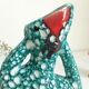Vintage vase fat lava blue-green