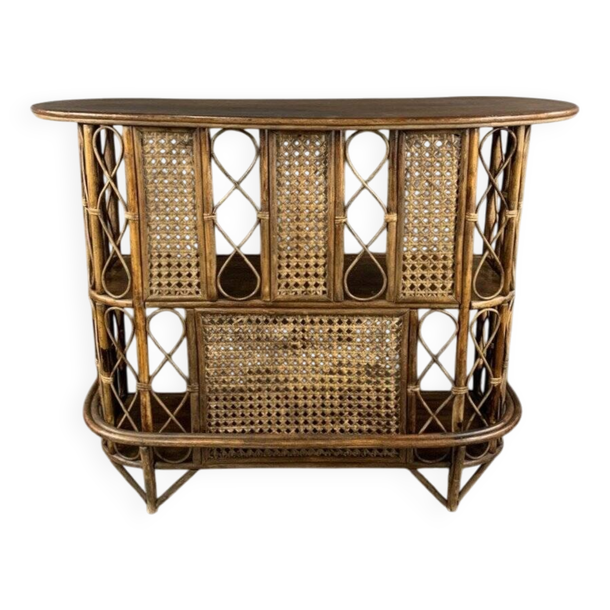 20th Century Rattan and Wicker Bar