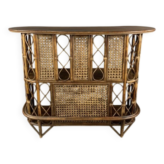 20th Century Rattan and Wicker Bar
