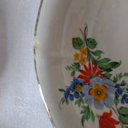 Coupelles vintage Digoin Sarreguemines. Décalcomanies de fleurs