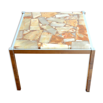 Table basse plateau en marbre 1970s