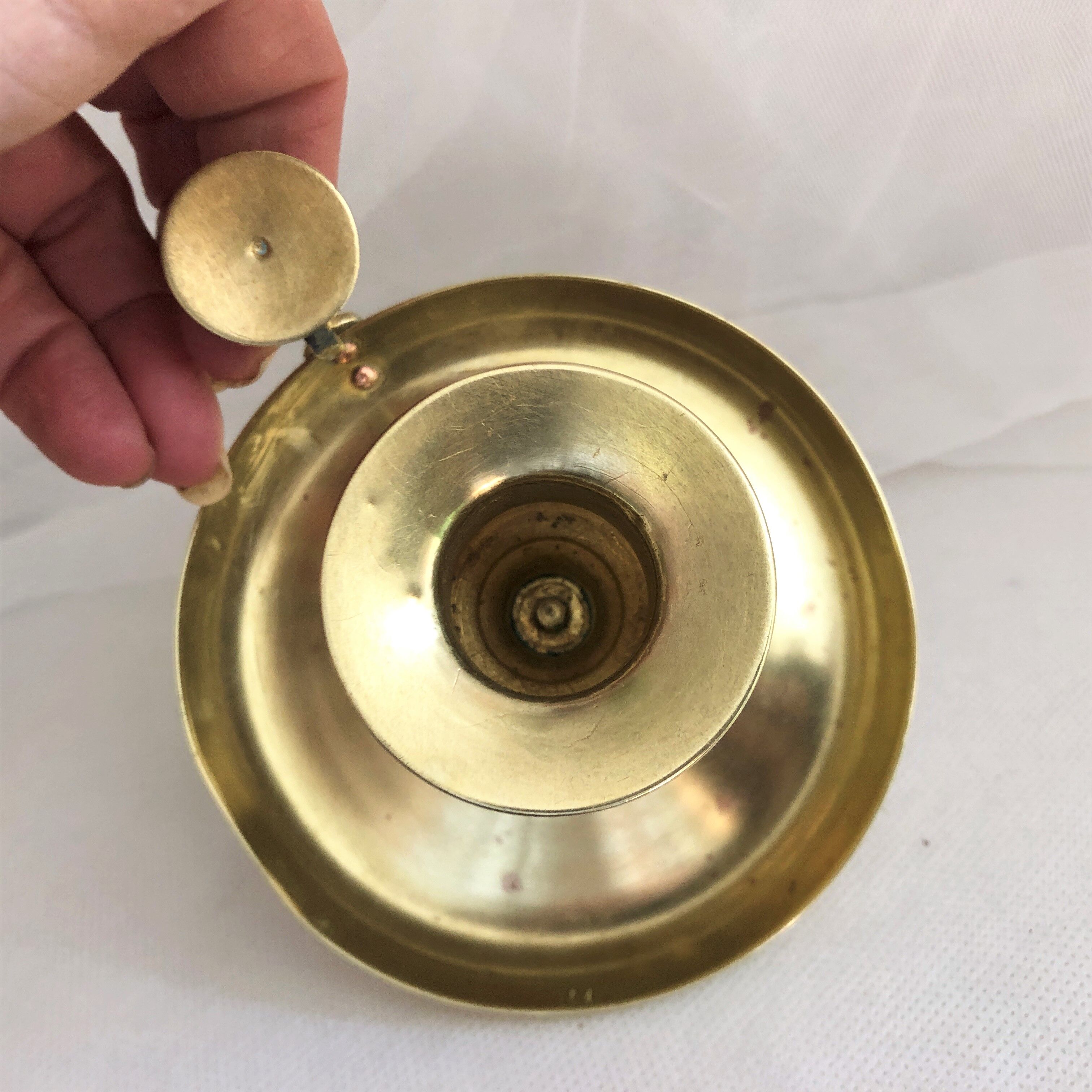 Copper hand candle holder called "cellar rat" Art Nouveau / Art Deco style