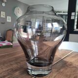 Large gradient anthracite smoked glass vase