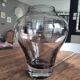 Large gradient anthracite smoked glass vase