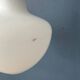 Vintage opal glass pendant light with red top and ceiling cover