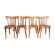 Ensemble de 4 chaises bistrot en bois courbé 3 barreaux  1935/40