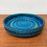 Large bowl in Rimini Blu pottery in mid-century style by Aldo Londi for Bitossi, Italy, 1960s.