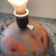 Vintage frosted glass lamp base